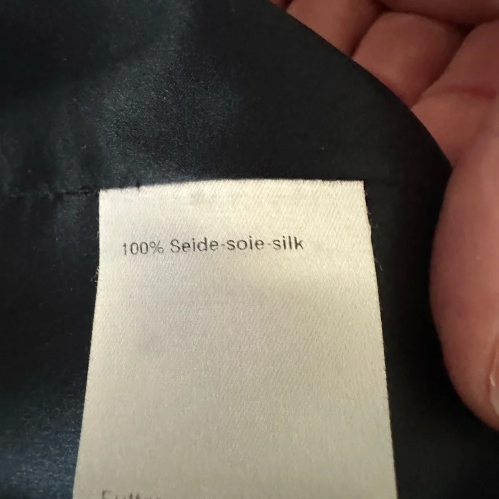 Akris Navy Silk Jacket with Hand Beaded Crystals Size 10 - Picture 12 of 16